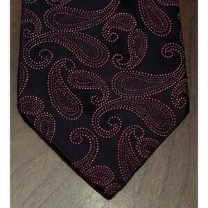 Express Design Studio Black Red Men’s Neck Tie Made In USA